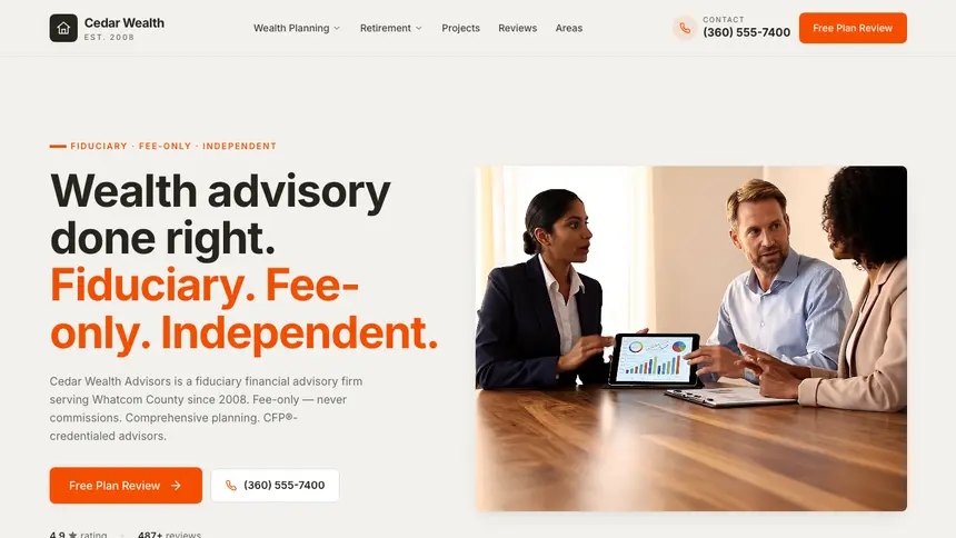 Financial Advisory Focused Dark demo website thumbnail