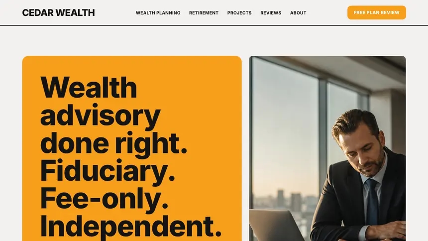 Financial Advisory Confident Brand demo website thumbnail