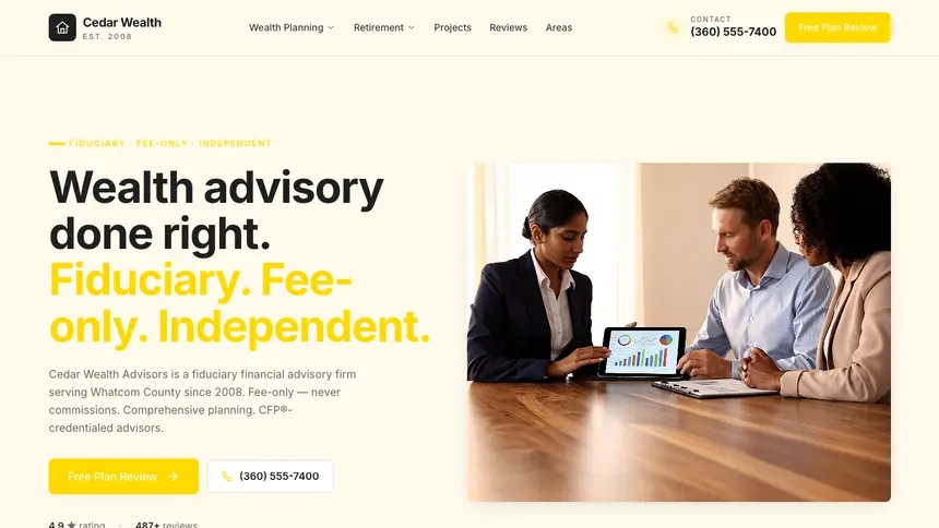 Financial Advisory Refined Tech demo website thumbnail