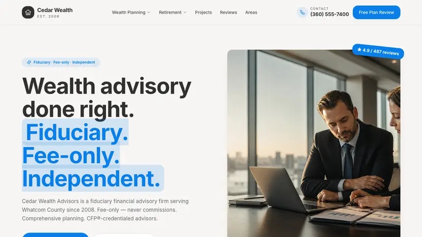 Financial Advisory Clean Editorial demo website thumbnail