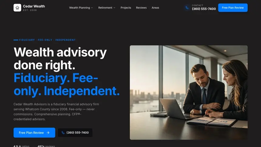 Financial Advisory Developer Dark demo website thumbnail