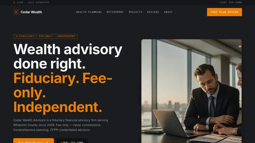 Financial Advisory Modern Finance demo website thumbnail