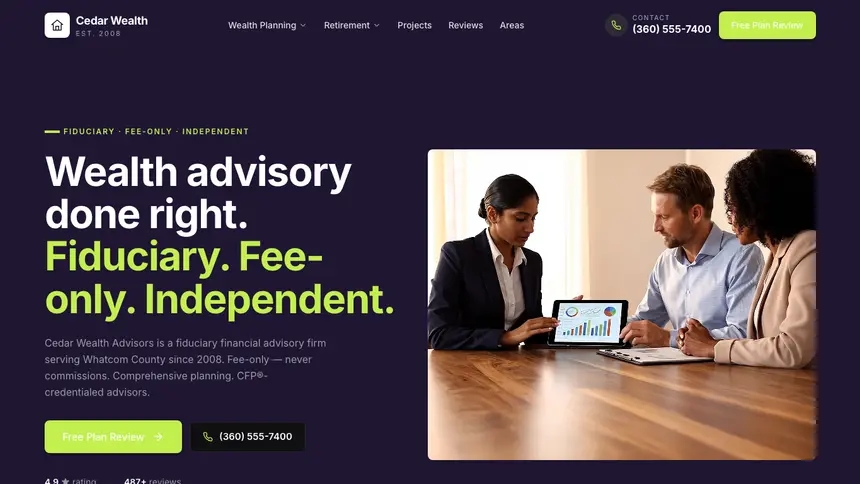 Financial Advisory Focused Monitor demo website thumbnail