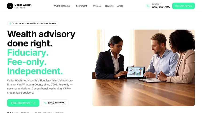Financial Advisory Commerce Ready demo website thumbnail