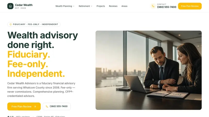 Financial Advisory Warm Retail demo website thumbnail