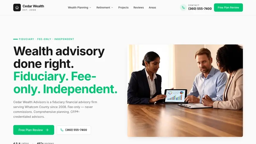 Financial Advisory Modern Green demo website thumbnail