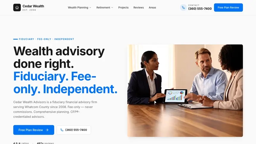 Financial Advisory Monochrome Modern demo website thumbnail