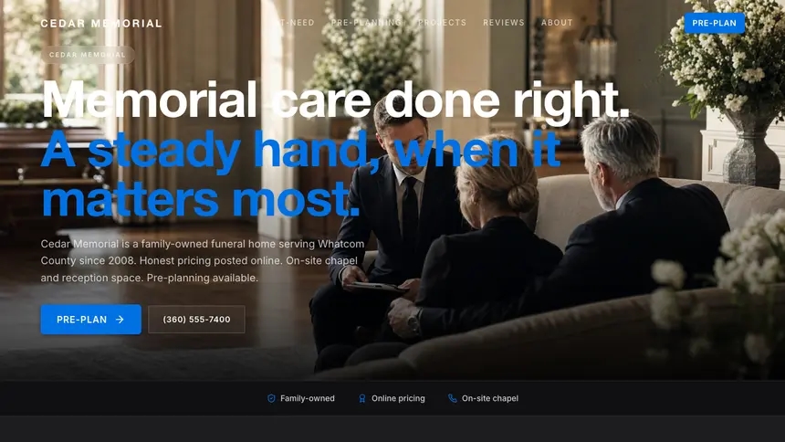 Funeral Services Minimal Premium demo website thumbnail