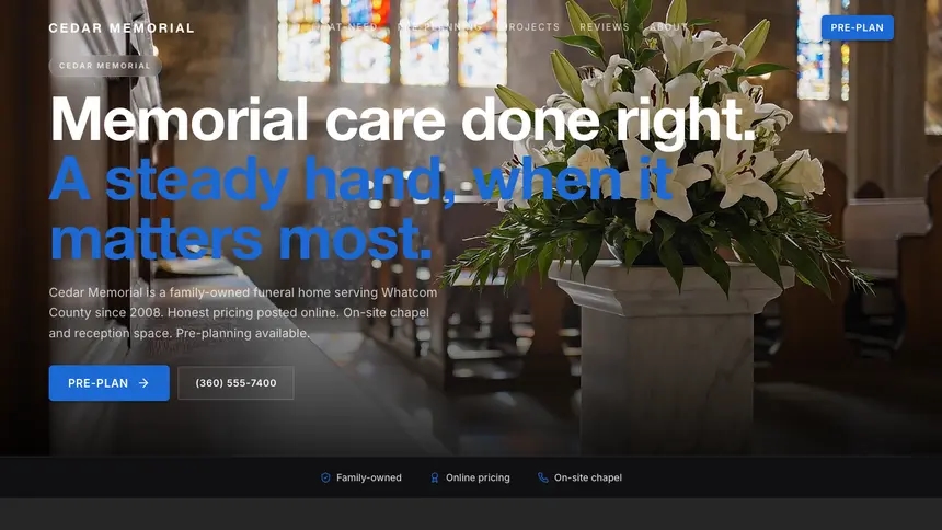 Funeral Services Precision Classic demo website thumbnail