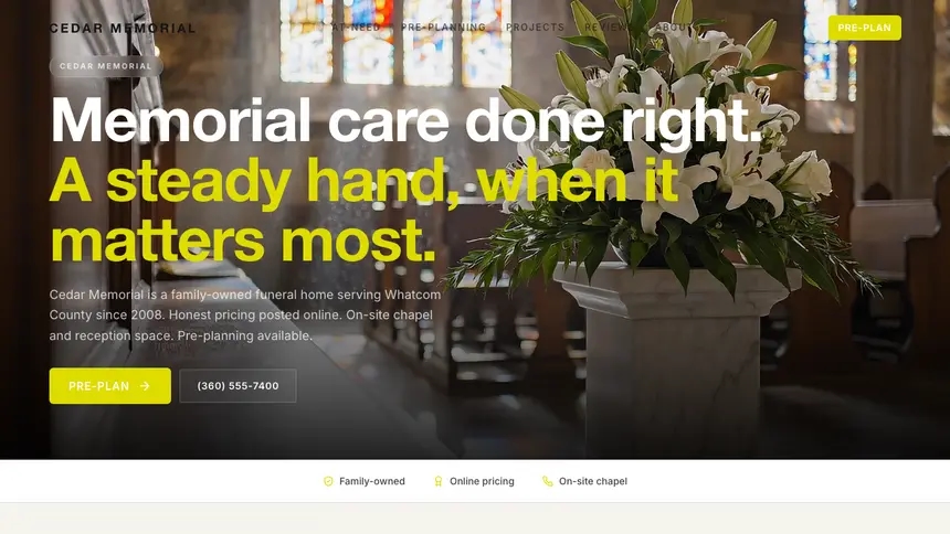 Funeral Services Soft Editorial demo website thumbnail