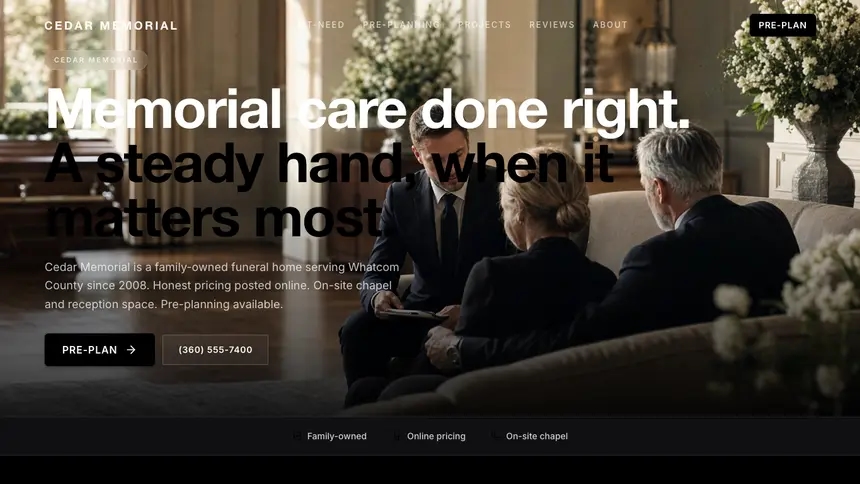 Funeral Services Expressive Modern demo website thumbnail