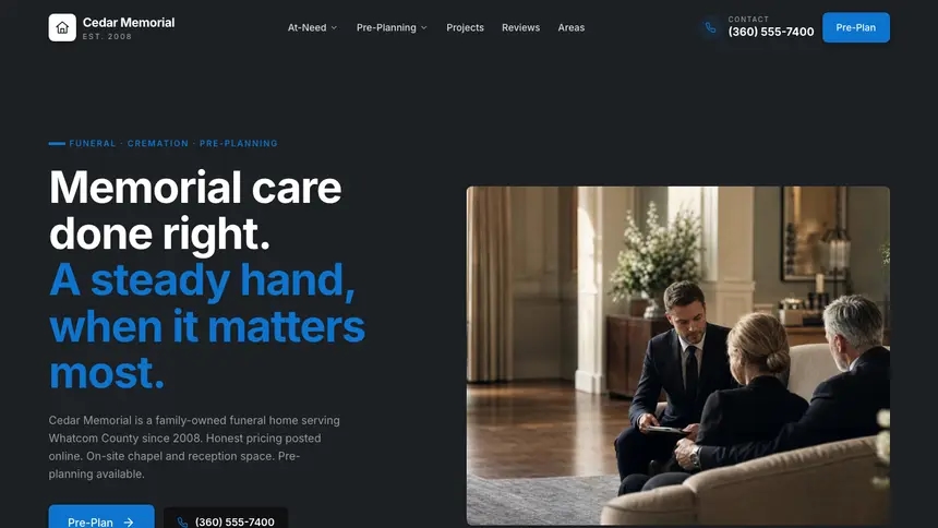 Funeral Services Friendly App demo website thumbnail