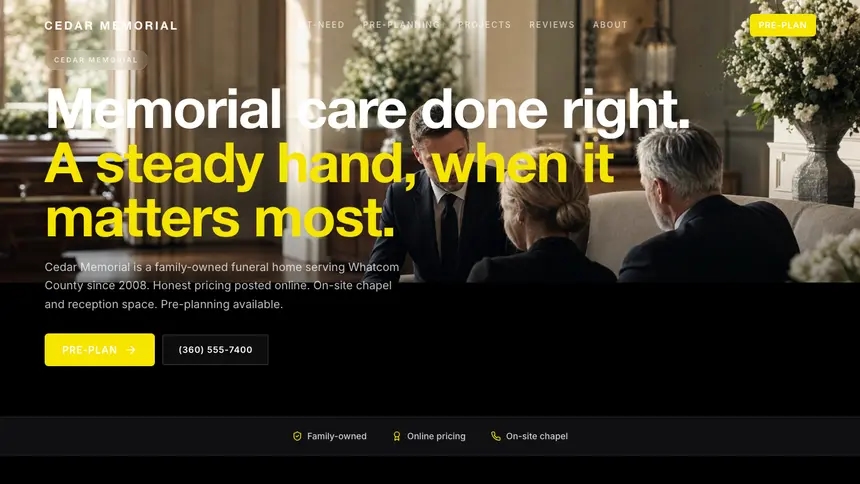 Funeral Services Bold Performance demo website thumbnail