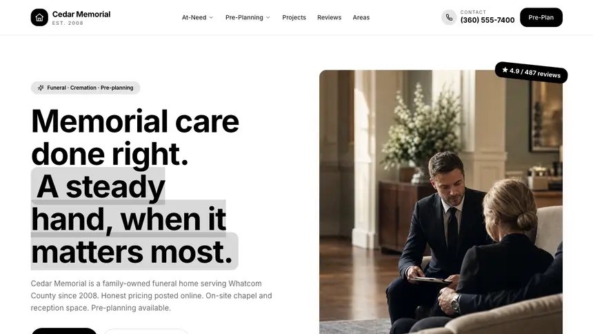 Funeral Services Playful Creative demo website thumbnail