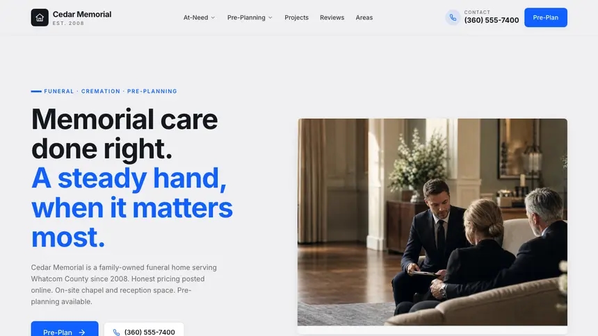 Funeral Services Technical Trust demo website thumbnail