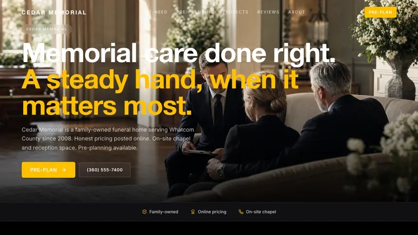 Funeral Services High Impact demo website thumbnail