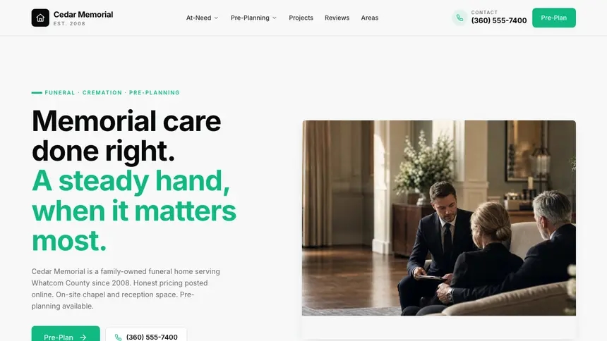Funeral Services Sleek Minimal demo website thumbnail