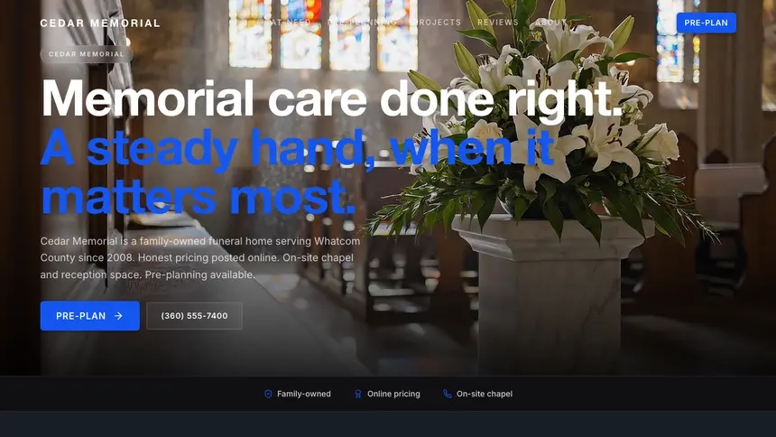 Funeral Services Compact Modern demo website thumbnail
