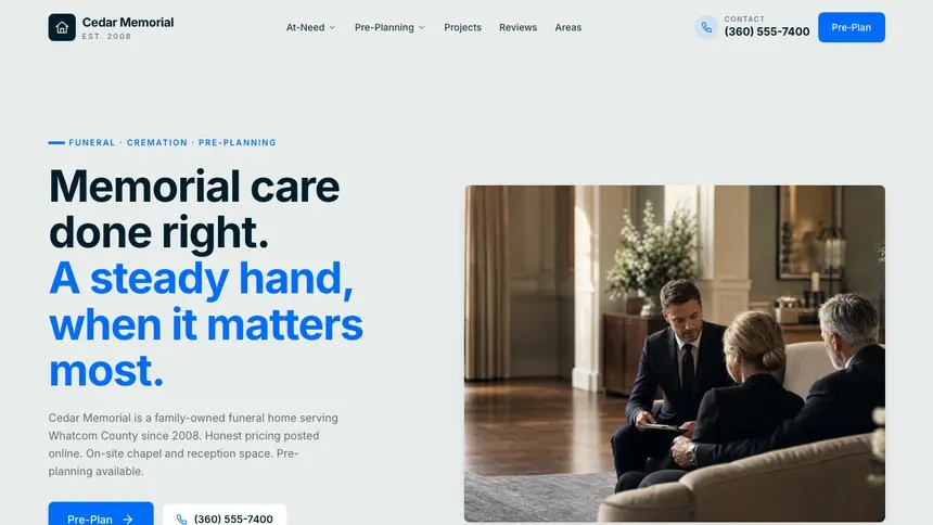 Funeral Services Fresh Green demo website thumbnail