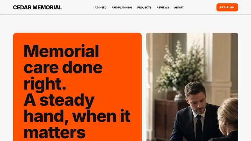 Funeral Services Bold Motion demo website thumbnail