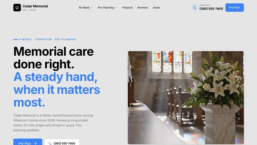 Funeral Services Friendly Minimal demo website thumbnail
