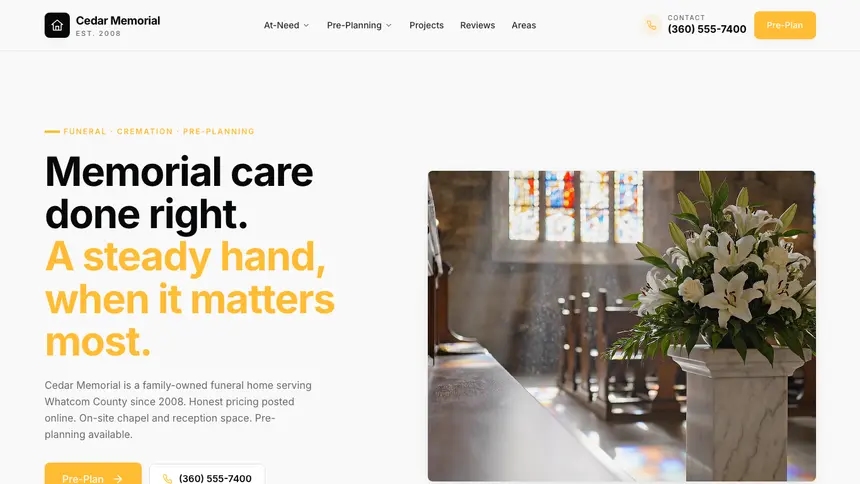 Funeral Services Crisp Utility demo website thumbnail