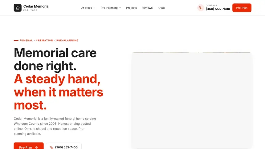 Funeral Services Technical Clean demo website thumbnail