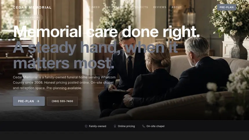 Funeral Services Creative Studio demo website thumbnail