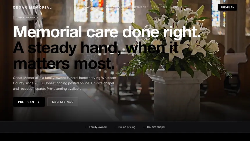 Funeral Services High Contrast demo website thumbnail