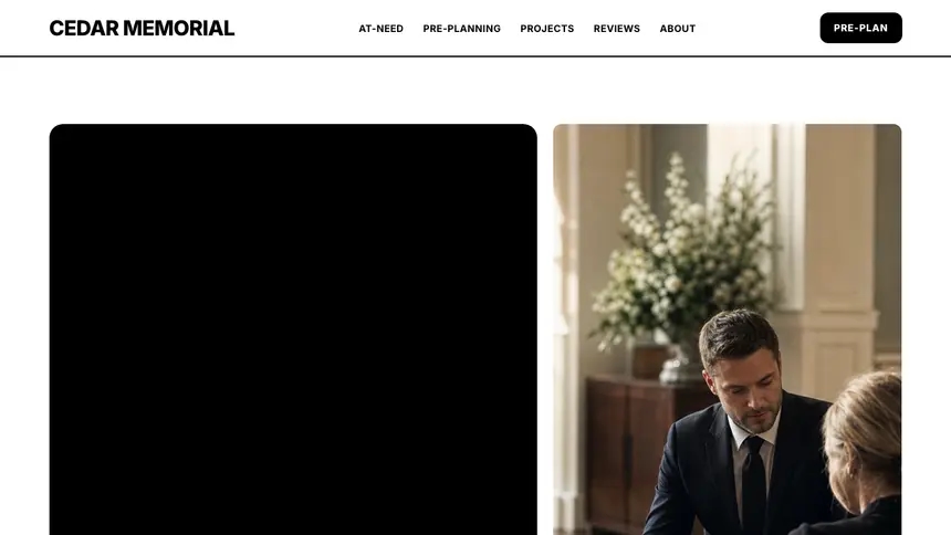 Funeral Services Bold Utility demo website thumbnail