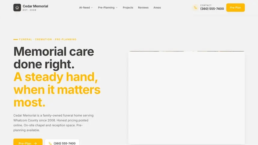 Funeral Services Energetic Tech demo website thumbnail