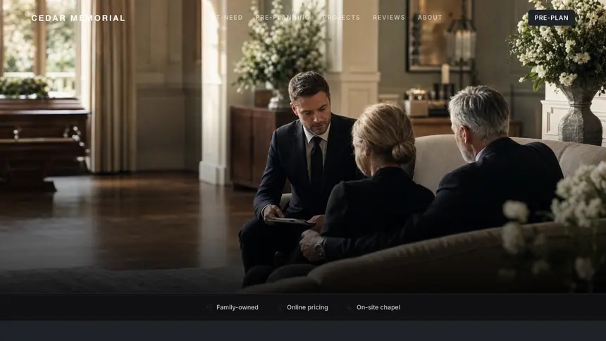 Funeral Services Stark Minimal demo website thumbnail