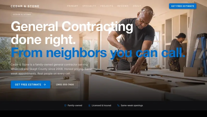 General Contracting Luxury Statement demo website thumbnail