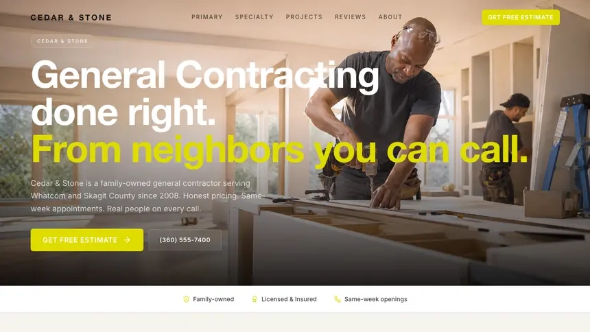 General Contracting Soft Editorial demo website thumbnail