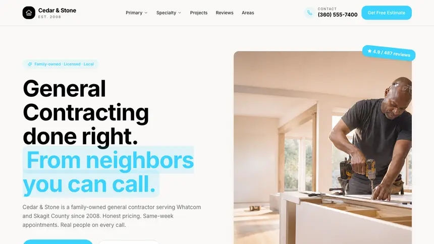 General Contracting Crafted Neutral demo website thumbnail