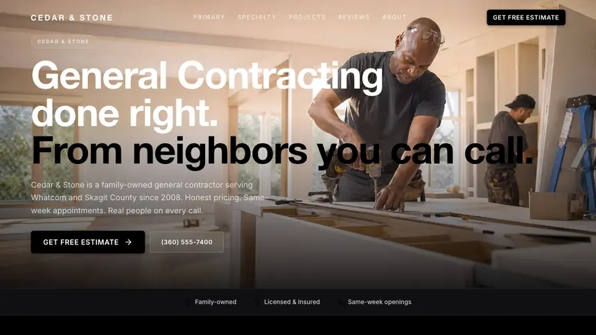 General Contracting Expressive Modern demo website thumbnail