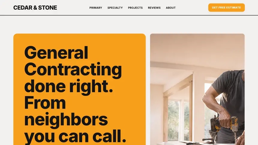 General Contracting Confident Brand demo website thumbnail
