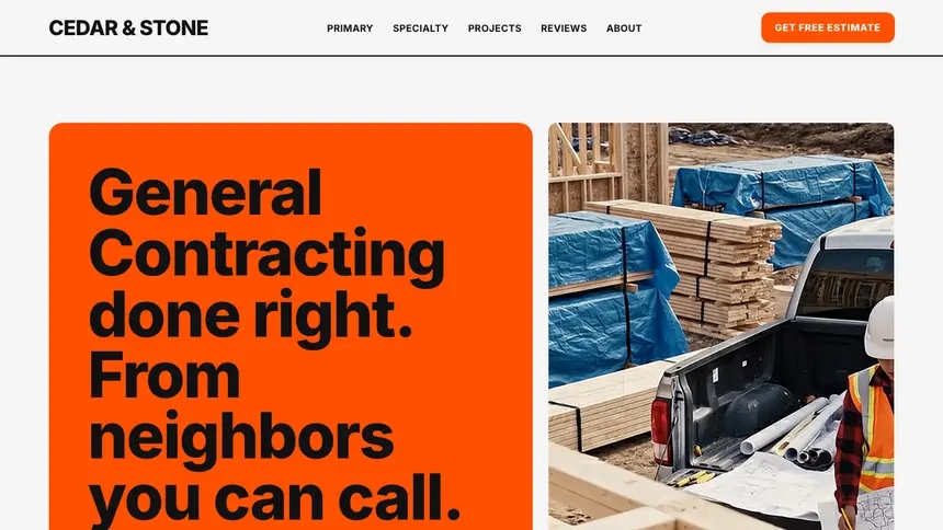 General Contracting Bold Motion demo website thumbnail