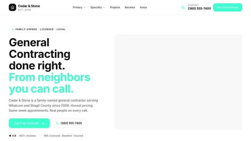 General Contracting Editorial Media demo website thumbnail