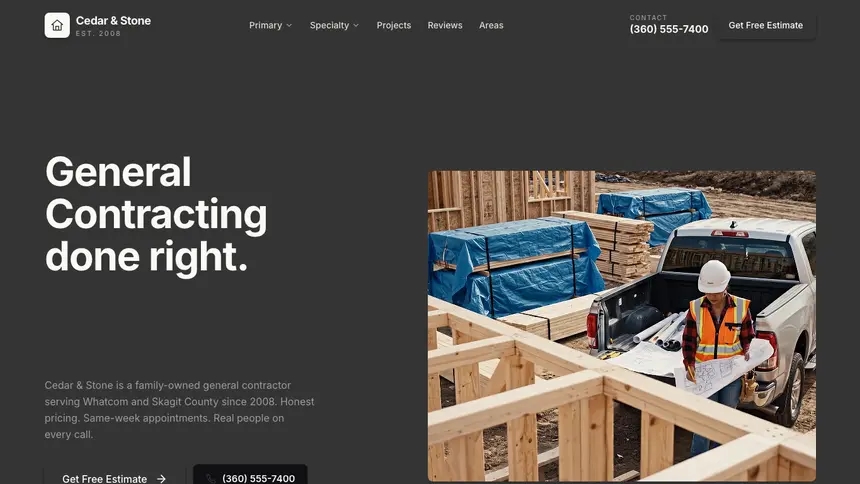General Contracting Fast Utility demo website thumbnail