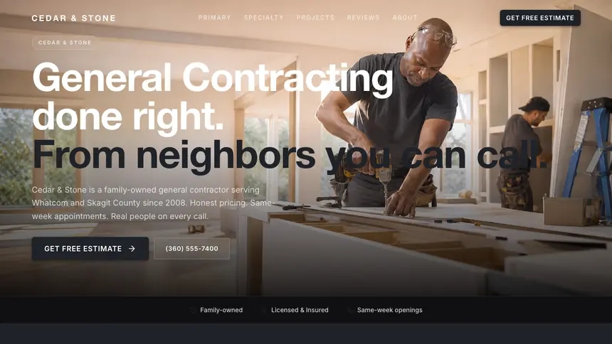 General Contracting Stark Minimal demo website thumbnail