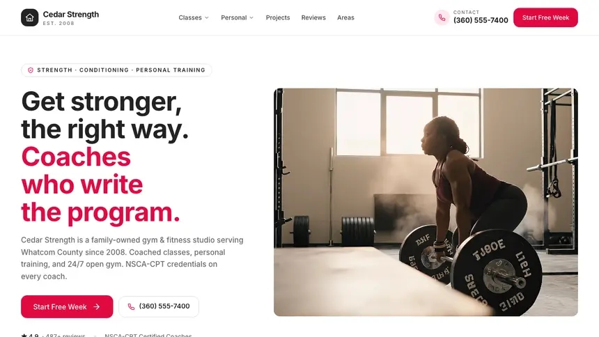 Gym & Fitness Warm Hospitality demo website thumbnail