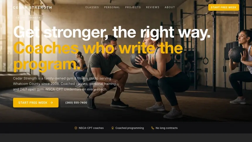 Gym & Fitness Performance Accent demo website thumbnail