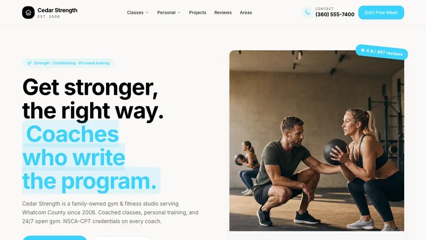 Gym & Fitness Crafted Neutral demo website thumbnail