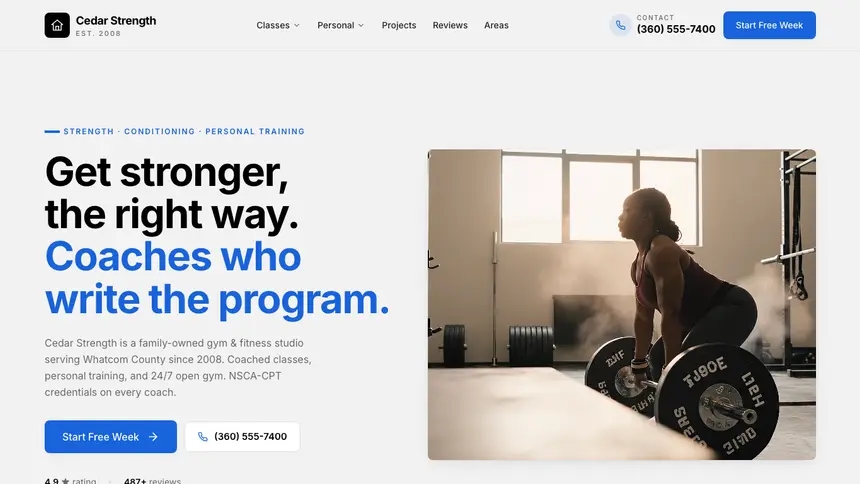 Gym & Fitness Calm Professional demo website thumbnail