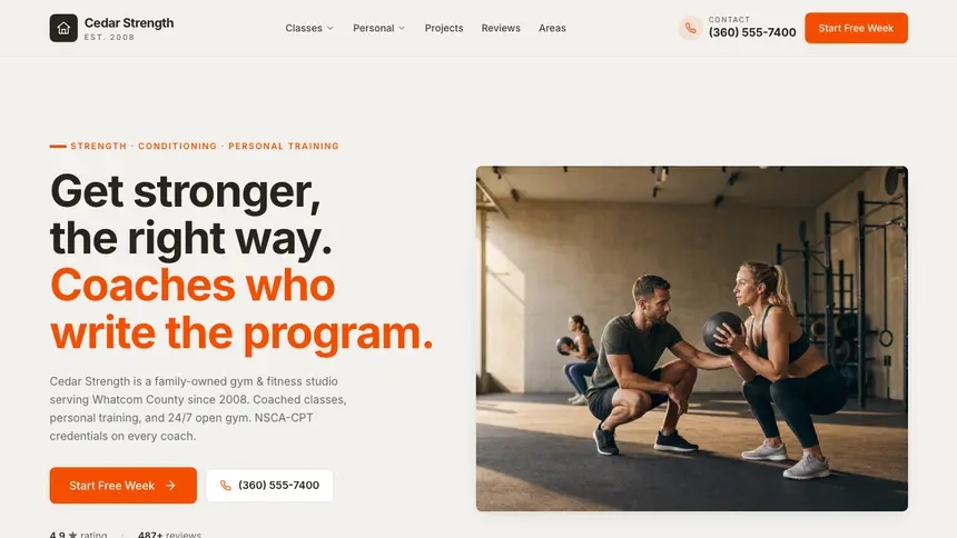 Gym & Fitness Focused Dark demo website thumbnail