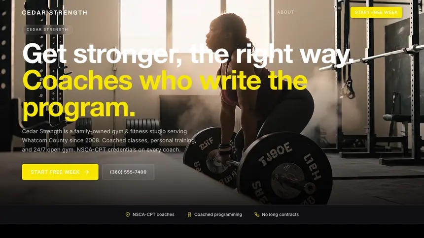 Gym & Fitness Bold Performance demo website thumbnail