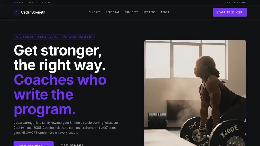 Gym & Fitness Deep Contrast demo website thumbnail