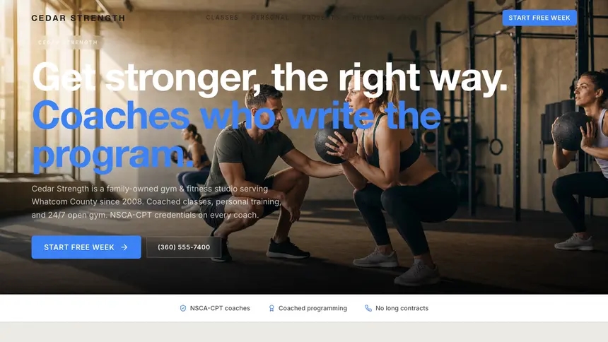 Gym & Fitness Soft Inviting demo website thumbnail
