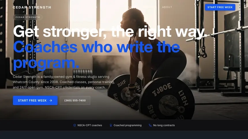 Gym & Fitness Compact Modern demo website thumbnail